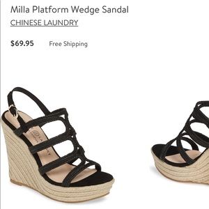 Milla platform wedges worn once.